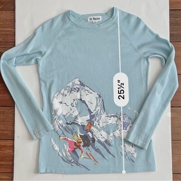 Meister Montage Winter Ski Blue Wool Spandex Blend Sweater Size M - Picture 8 of 10